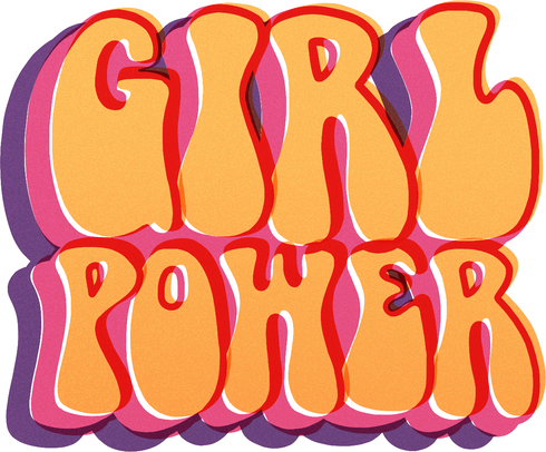 Retro Risograph Girl Power Typography 